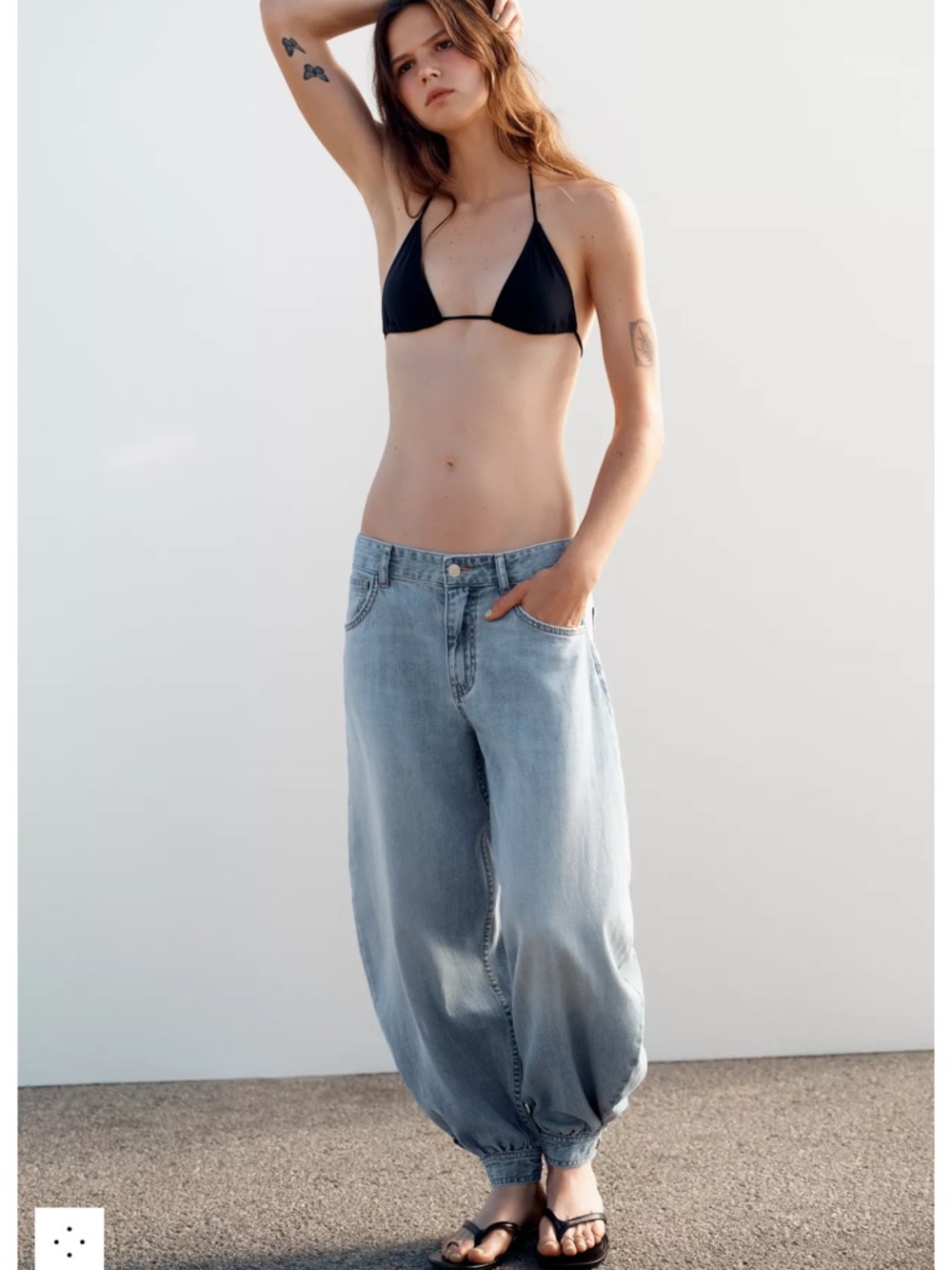ZARA TRF MID-RISE BALLOON JEANS